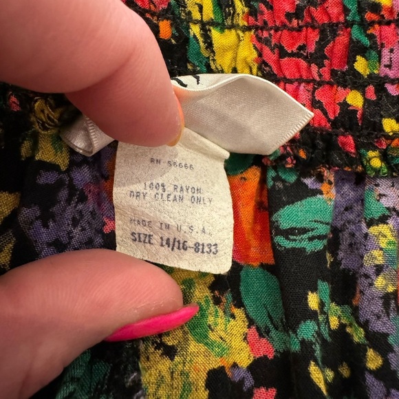 Adrian Jordan Vintage Floral Colorful Wide Leg Pants - Picture 10 of 13